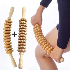 2 Stuks Houten Roller voor Cellulitis, Spierknopen, Lichaamsvorming en Vetverbranding - Massagegereedschap voor Houten Therapie, Spierontspanning en Pijnverlichting