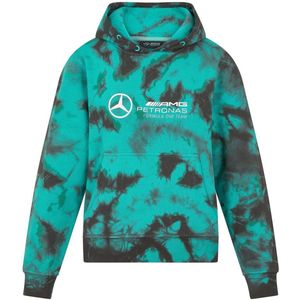 Dames mercedes wmns mapf1 fw tie dye hoodie multicolor groen xl