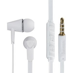 Hama Koptelefoon ""Joy"", in-ear, microfoon, platte kabel, wit