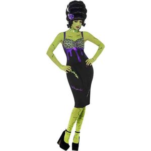Smiffy's - Frankenstein Kostuum - Bruid Van Frankenstein - Vrouw - Paars, Zwart - Small - Halloween - Verkleedkleding