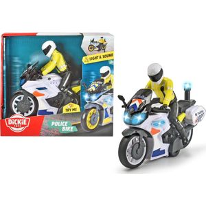 Dickie Toys Politie Motor  - Belgische versie - 17 cm - Licht & Geluid - Speelgoedvoertuig