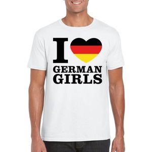I love German girls t-shirt wit heren M