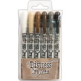 Ranger Tim Holz Distress Crayons set van 6 (neutrale/aarde tinten)
