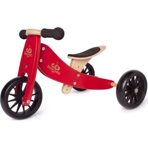 Kinderfeets 2-in-1 houten loopfiets & driewieler vanaf 1 jaar Tiny Tot - Rood