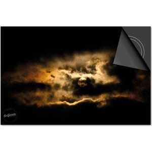 Inductie beschermer 77x51 - afdekplaat inductie mat - Dietrix Kookplaat beschermer - Base - Black en Gold - Wolken goud zwart