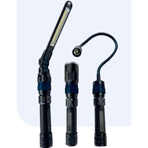 Werklamp LED oplaadbaar - 3 in 1 Uitwisselbaar - Werklamp met magneet - USB oplaadbaar met robuuste behuizing-