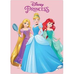 Disney Princess fleece deken - Ariël / Rapunzel / Assepoester plaid - 100 x 140 cm