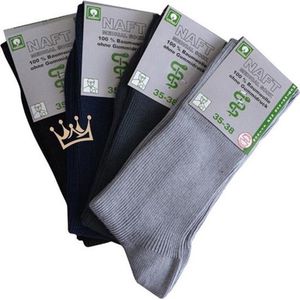 Medische sokken zonder elastiek - 4 paar - Grijs mix - Maat 35/38