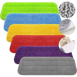 Mop Pads, 6 STKS Microfiber Mop Reinigingspads Vervanging Mop Pads Geschikt voor Natte en Droge Mops en Alle Spray Mops & Reveal Mops Wasbaar