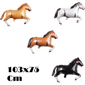 Paarden Ballonnen Set - XXL - 103x75cm - Thema feest - Versiering - Paard - Verjaardag - Folie ballon - Ballonnen - Paarden - Manage - Stoer - Dieren -Leeg - Helium ballon - Cowboy - Paarden Verjaardag - Paarden versiering - Paarden set - Feest