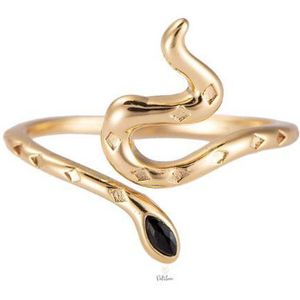 Dottilove - verstelbare ring - slang - damesring - cadeau voor vrouw - goudkleurig