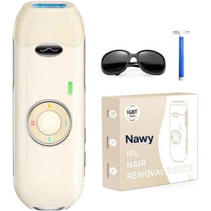 Nawy® IPL Laser Ontharingsapparaat - Laser Ontharing - Pijnloos Ontharen met Ice Cooling - Permanente Ontharing voor alle Lichaamsdelen - voor Mannen en Vrouwen - 999.999 Flitsen - Inclusief Beschermbril en Scheermes - Epileerapparaat Dames