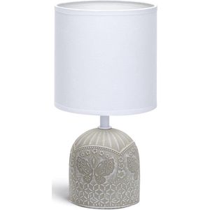 LED Tafellamp - Tafelverlichting - Igia Cruni - E14 Fitting - Rond - Mat Grijs - Keramiek