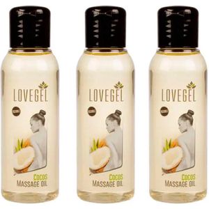 Lovegel - Erotisch massage olie - Kokos - 100 ml - 3 Stuks