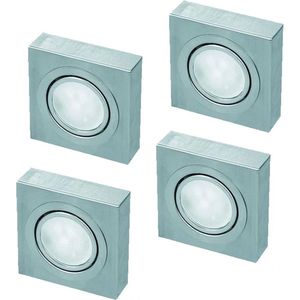 LED 12V Onderbouw set Box 2 Spots +Schakelaarakelaar kleur Rvs