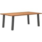 vidaXL - Eettafel - rechthoekig - 200x120x74 - cm - massief - eikenhout - lichtbruin