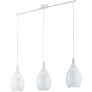 Moderne Hanglamp - Witte Metalen Hanglamp - Hanglamp Wit, 3-lichts -  interieur Hanglamp - Interieur hanglamp - Woonkamer hanglamp - Vintage hanglamp