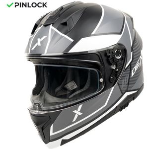 Motor Integraal Integraalhelm ELEVEN NAPIO Zwart/Grijs M van MOTOBLOUZ