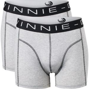Vinnie-G Boxershorts 2-pack Grey Melange Stitches - Maat L - Heren Onderbroeken Grijs - Geen irritante Labels - Katoen heren ondergoed