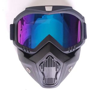 Ski bril - Ski masker - Motor-Fiets-Scooter Bril & Masker - ski - snowboarden - Skibril - Skimasker - Skibril heren - Skibril dames - Blauw/Paars