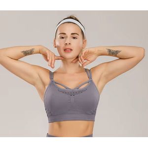 SportBH - Sport Beha - Grijs - Sport-BH - Grijze BH - Naadloos - Fitness - Small - Hippe sporttop - Sportoutfit - CHPN
