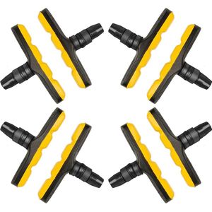 V-brake remschoenen - gele remblokken - compatibel met AVID ALHONGA Cane Creek Clarks CONTEC MAGURA PROMAX Shimano SRAM TEKTRO XLC SACCON - 8X remschoenen - duurzaamheid - slijtvastheid