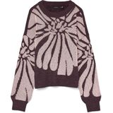 Vero Moda Trui Vmtari Shine Ls O-neck Pullover Boo 10331584 Winetasting/w.pink Dames Maat - M