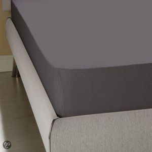 Homee Hoeslaken Jersey stretch antraciet 160/180 x 200/220 +35cm tweepersoons bed 100% Katoen