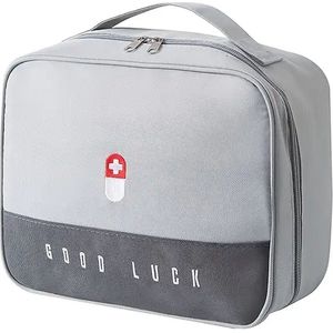 EHBO-set, lege EHBO-koffer, EHBO-tas, noodtas, medicijnentas, compact, waterdicht, draagbaar, voor thuis, kantoor, auto, camping, jacht, reizen, natuur, 24 x 19 x 13 cm (grijs)