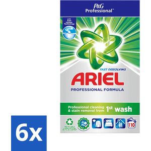 6 x Ariel Actilift - Waspoeder en Vlekverwijderaar - Witte en Lichtgekleurde Was - 110 Wasbeurten - Waspoeder - Vlekkenverwijderaar - Witte Was - Lichtgekleurde Was - Ariel Actilift