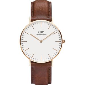 Daniel Wellington Classic St. Mawes DW00100035 - Horloge - Leer - Bruin - Ø 36 mm
