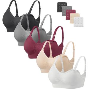 Comfortabele zwangerschaps- en borstvoedingsbeha zonder beugel met clips en verlengers