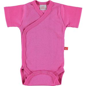 Romper overslag korte mouw bio katoen fuchsia 50