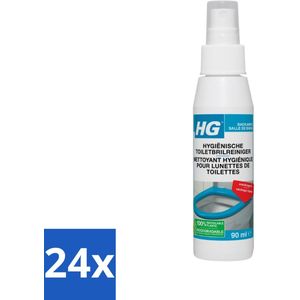 HG - Badkamer - Hygiënische Toiletbrilreiniger - Sneldrogend - 90 ml - Voordeelverpakking - 24 stuks