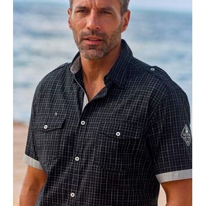 ATLAS FOR MEN - Poplin pilotenoverhemd met ruitjes - Heren - Verkrijgbaar in grote maten - L