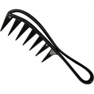 Knaak Brede Grove Shark Kam - Kapper Kam - Haarkam - Zwart - 1 stuk