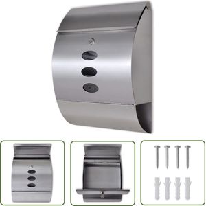 vidaXL Roestvrijstaal Brievenbus - Brievenbus - Brievenbus roestvrij staal - Moderne Brievenbus - Luxe Brievenbus - Outdoor Brievenbus