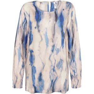 Ciso Blouse Blue/Sand Mix maat 40