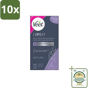 10 x Veet - Set Voor Haarontkleuring - Gezicht en Lichaam - Normale Huid - 2x75ml - Grootverpakking - Haartjes Maskeren - Haartjes Verwijderen - Ontkleuring - Haartjes Ontwassen - Haartjes Verbergen