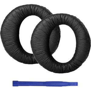 Allecto Plus - Vervangende oorkussens voor draadloze koptelefoon, proteïne leder en traagschuim, zwart.