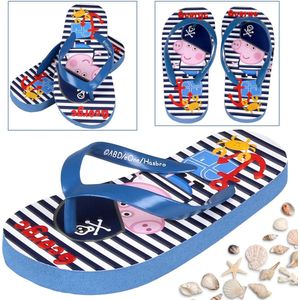 Peppa Pig George Donkerblauwe slippers/flip-flops voor jongens, badslippers voor jongens