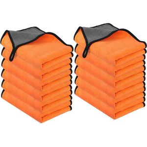 Microvezeldoeken 12 stuks voor autoreiniging en huishouden - pluisvrij en super absorberend