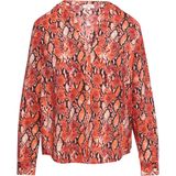 s.Oliver - Blouse - Donkeroranje - Dierenprint - Lange Mouw