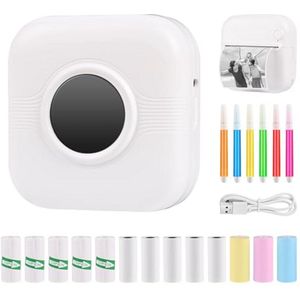 Draagbare Mini Fotoprinter - Draadloze Thermische Printer voor Smartphone met 13 Rollen en 6 Kleurpotloden