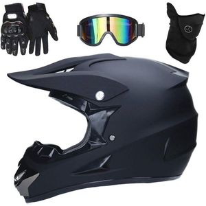 Motocross Helm Matte Zwart voor Motorfiets, Dirt Bike en ATV - Lichtgewicht en Veilig