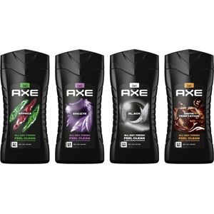 AXE 3-in-1 Douchegel - Africa + Black + Dark Temptation + Excite - 4 x 250 ml - Voordeelverpakking