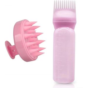 Allecto plus - Wortelkam Applicator Fles Hoofdhuid Massager Shampoo Borstel voor Hoofd Ontspanning - Thuis en Salon Gebruik.