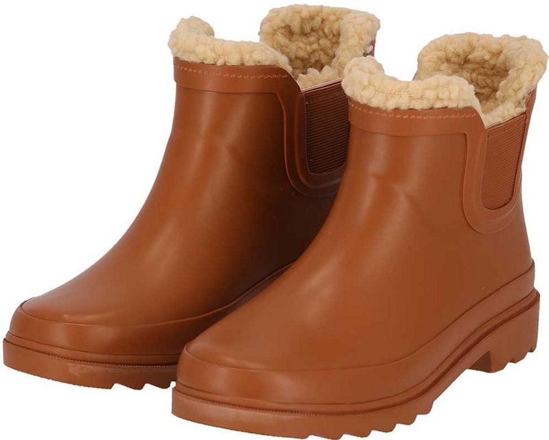Morethansocks - Chelsea Regenlaarzen - Bruin - Fake Fur Voering - Kinderen