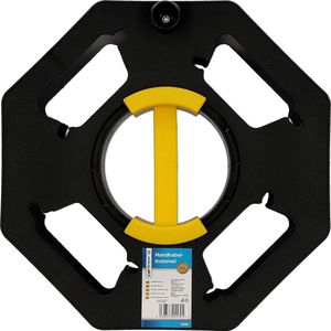 Handkabelhaspel leeg voor camping en huishouden - tot 25 meter kabel - kunststof - zwart-geel Tuinslang haspel