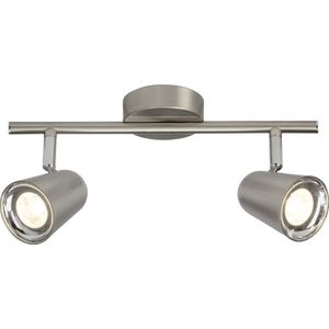 BRILLIANT lamp Nifty LED spot buis dubbel ijzer | 2x 4W LED geïntegreerd SMD, 350lm, 3000K | Hoofden draaibaar | Energiezuinig en duurzaam dankzij het gebruik van leds